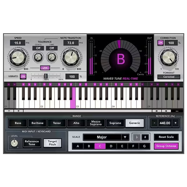 Waves SUBSWTRTM12NR Tune Real-Time Pitch Correction Plugin 12-Month