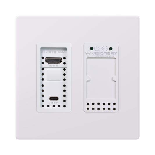 Visonary Solutions DuetE5-WP-C-WHITE 4K60 Wallplate AV-over-IP Encoder | White