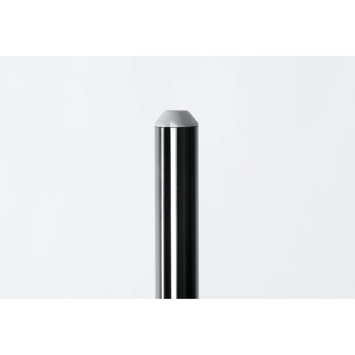26731 speaker stand pole top detail showing black tube with grey plastic end cap, K&M