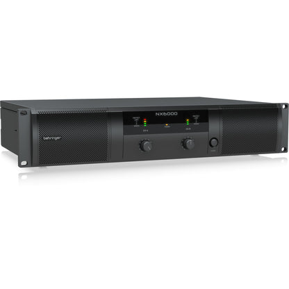 NX6000 front left angled view showing rack ears and perforated ventilation grilles, Behringer