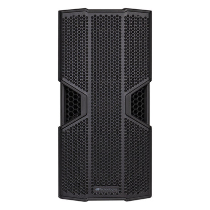 OPERA NONA210 active PA speaker front view with full-face perforated steel grille and dual 10-inch coaxial layout, dBTechnologies
