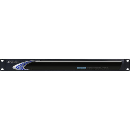 VoiceTRX 50 front panel straight-on view with Voice Tracking Control Interface badge and rack-mount ears, DataVideo