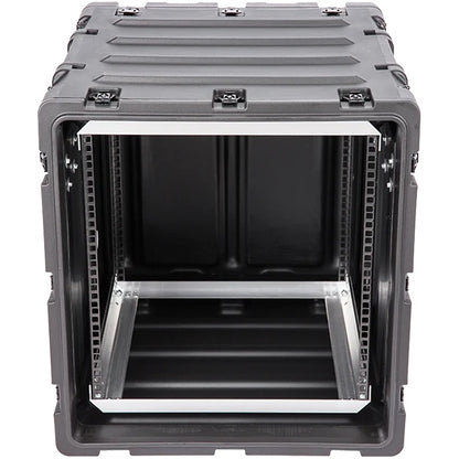 3RS-11U20-22B 11U rack case front elevation with lid off revealing 20-inch deep interior rack cavity, SKB