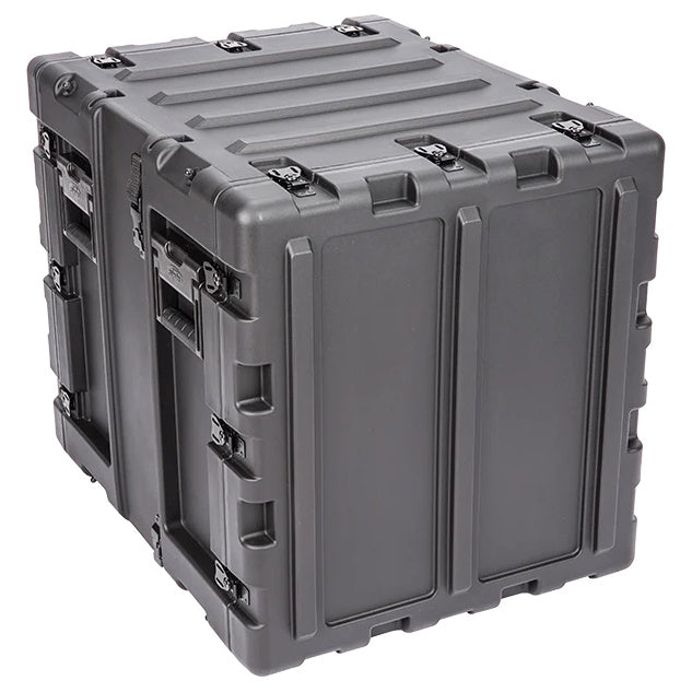 3RS-11U20-22B 11U rack case closed showing ribbed roto-molded lid and recessed handles, SKB