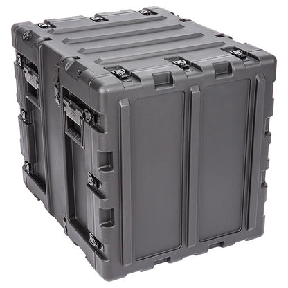 3RS-11U20-22B 11U rack case closed showing ribbed roto-molded lid and recessed handles, SKB