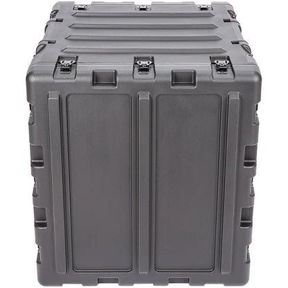 3RS-11U20-22B 11U rack case closed front view with three butterfly latches across the lid, SKB