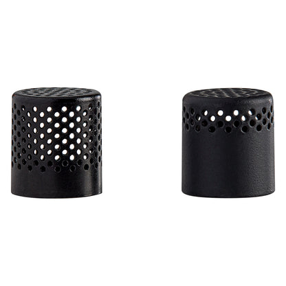 L1 Sonaura replacement acoustic caps pair, perforated and slotted black grille tops, Lectrosonics
