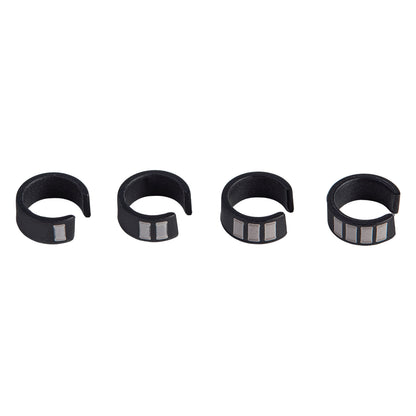 L1 Sonaura black stripe ID rings top view with one to four white marker bands, Lectrosonics