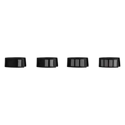 L1 Sonaura stripe ID rings side view showing graduated white stripe counts, Lectrosonics