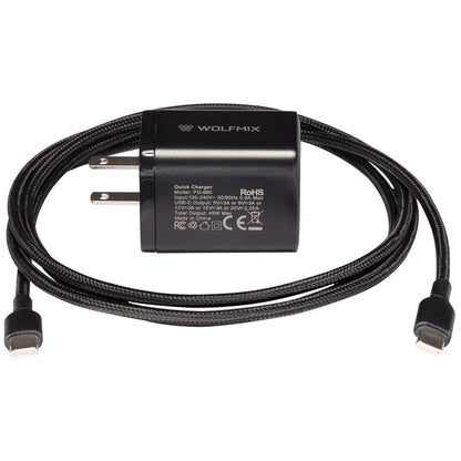 WMX318 Wolfmix Wing accessories with Wolfmix 45W USB-C quick charger and braided USB-C cable, ADJ