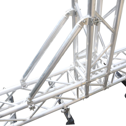 ProX Single Truss Tube with Dual Clamp and Hinge Aluminum Stage Truss | 59 in