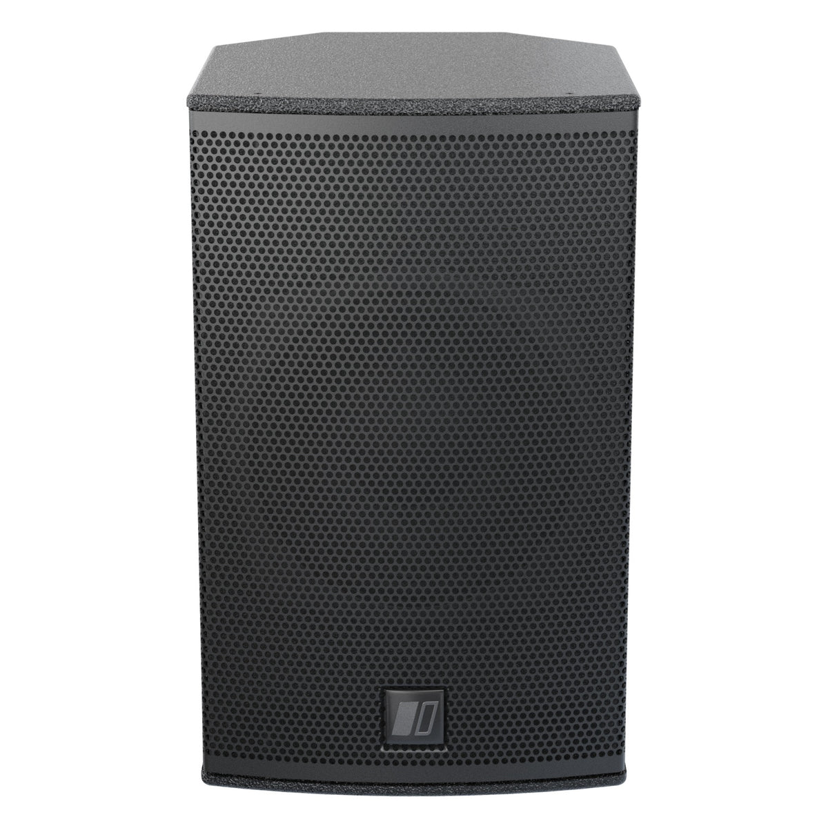 Mia-X6 front view showing full perforated metal grille with DAS logo badge on the lower edge, DAS Audio