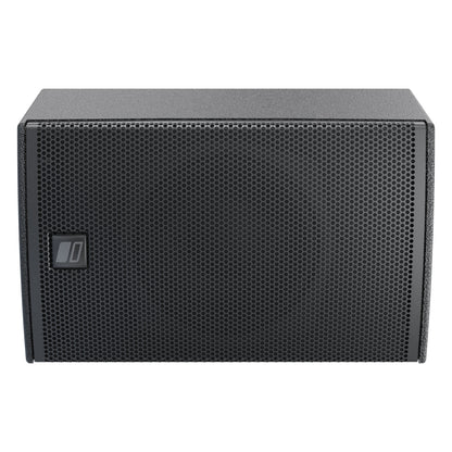 Mia-X6 horizontal orientation front view with grille and DAS logo badge at left, DAS Audio
