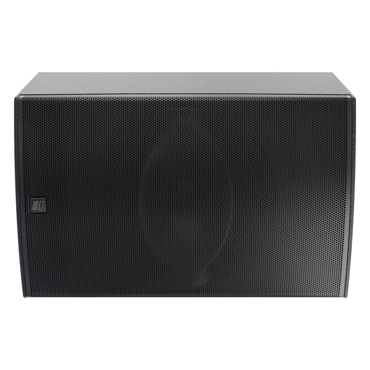 Mia-X 12" surface mount speaker in horizontal orientation with logo badge on the left side of the grille, DAS Audio