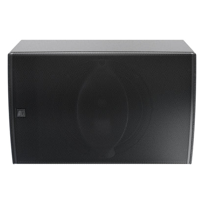 Mia-X 12" surface mount speaker in horizontal orientation with logo badge on the left side of the grille, DAS Audio