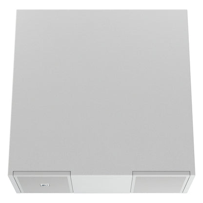 Mia-S110 subwoofer top-down view of the white cabinet lid with the front grilles and DAS logo visible along the bottom edge, DAS Audio