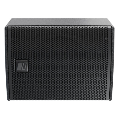 MIA-X5 5-inch passive coaxial speaker, horizontal orientation front view with DAS logo plate on the left of the perforated grille, DAS Audio