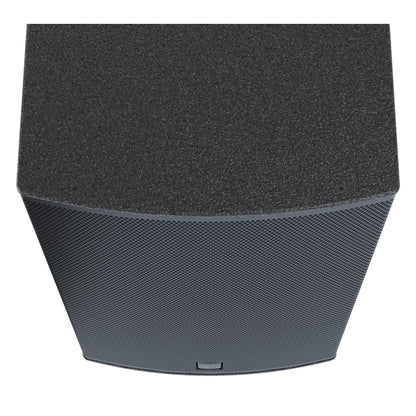 MIA-X10 10-inch coaxial install speaker top-down view showing textured top panel with mounting inserts and perforated grille edge, DAS Audio