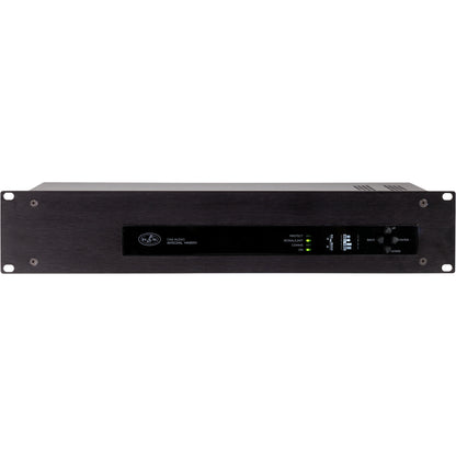 Integral-MA2004 front view of 2U rack-mount matrix amplifier with LED indicators, level meters and navigation buttons, DAS Audio