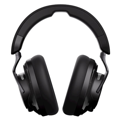 H715 reference headphones straight-on front view showing padded black ear cushions, headband and metal yokes, Adam Audio