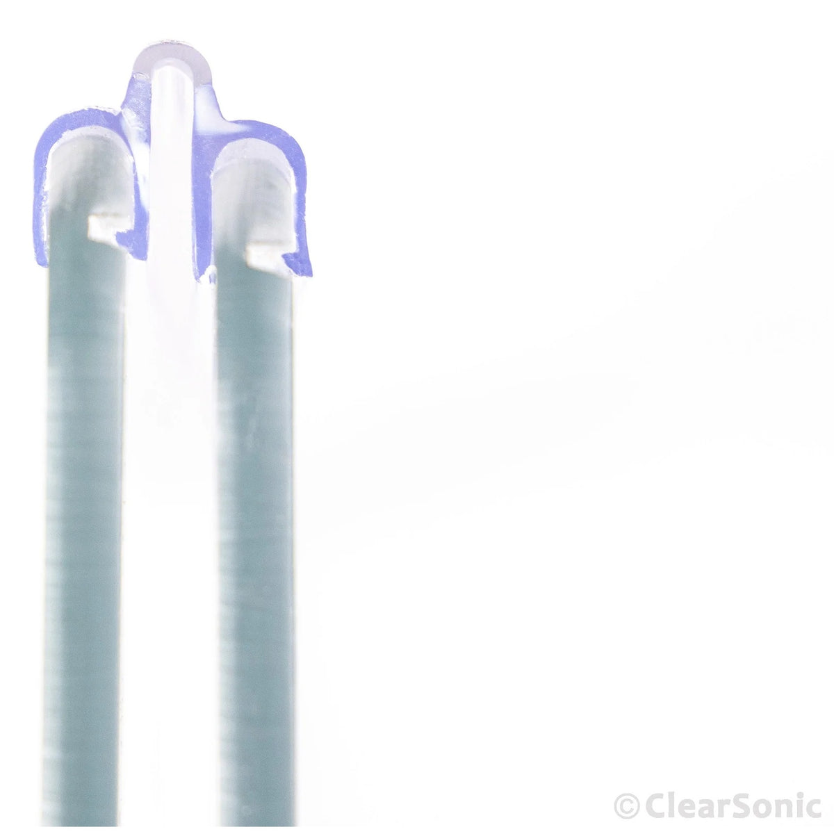 A2478 hinge shown folded, acrylic panels pivoted together in the flexible clear hinge, ClearSonic