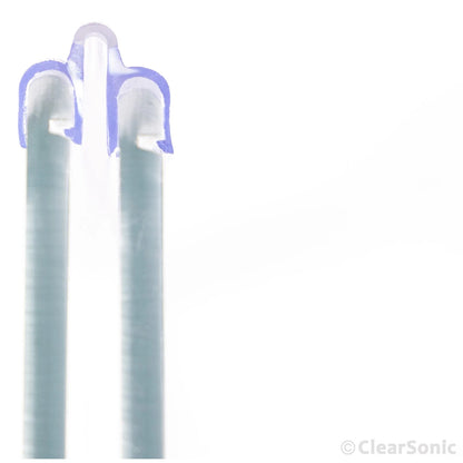 A2478 hinge shown folded, acrylic panels pivoted together in the flexible clear hinge, ClearSonic