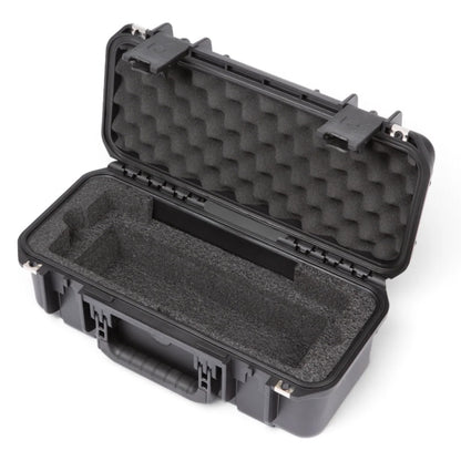 3i-17066ATM case open rear angle showing empty foam insert and side handle, SKB