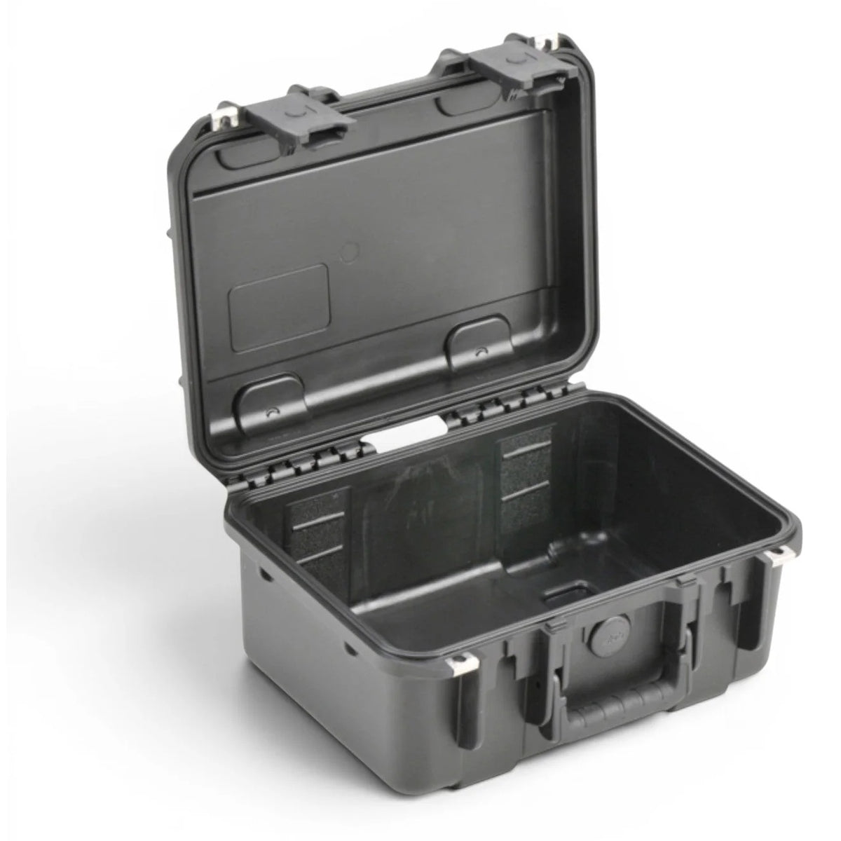 3i-1309-6B-E iSeries waterproof case angled view with lid open showing empty molded interior and continuous hinge, SKB