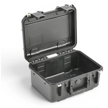 3i-1309-6B-E iSeries waterproof case angled view with lid open showing empty molded interior and continuous hinge, SKB