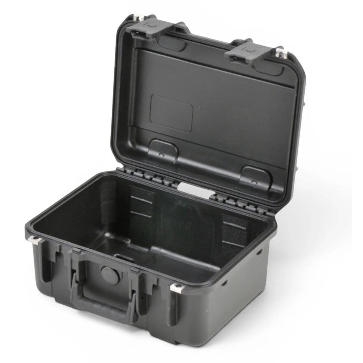 3i-1309-6B-E iSeries case open at opposite angle showing trigger-release latches and empty injection molded shell, SKB