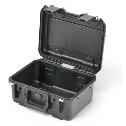 3i-1309-6B-E iSeries case open at opposite angle showing trigger-release latches and empty injection molded shell, SKB