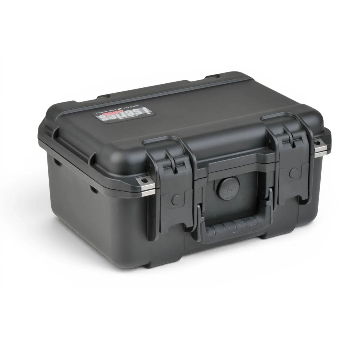 3i-1309-6B-E iSeries case closed three-quarter view with iSeries lid label and automatic pressure relief valve, SKB