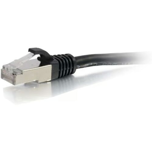 Cat6 shielded patch cable end view showing gold-plated RJ-45 contacts and snagless latch protector, Cables To Go