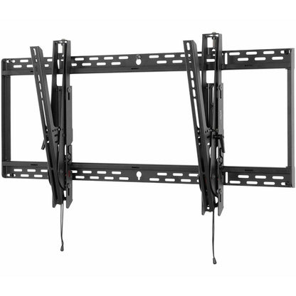 ST670P universal tilt wall mount front view showing slotted wall plate, dual display adapter brackets and tilt release cords, Peerless-AV