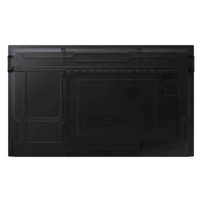 WA75F 75" interactive display rear view showing VESA mount pattern, speaker grille and ventilation vents, Samsung