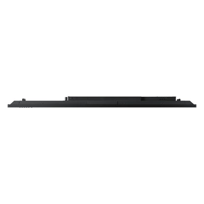 WA75F 75" interactive display bottom view showing downward-firing speaker grille and control keys, Samsung