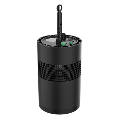Ovation Rêve H2 RGBCAM LED houselight right side view showing green Phoenix terminal blocks and safety eyebolt on top plate, Chauvet Pro