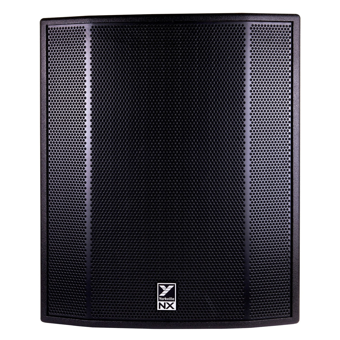 NX18SP 18-inch powered subwoofer front view with perforated steel grille and NX badge, Yorkville