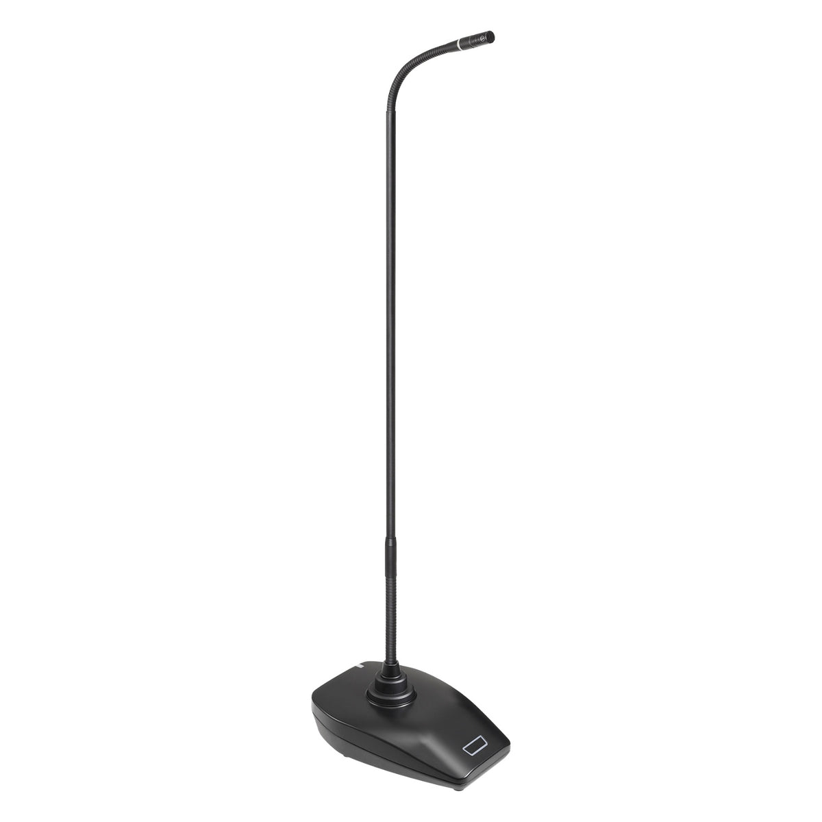 ESW-T4107/925C24 ES Series wireless desk stand transmitter full view with 24" gooseneck microphone and black base with mute switch, Audio-Technica
