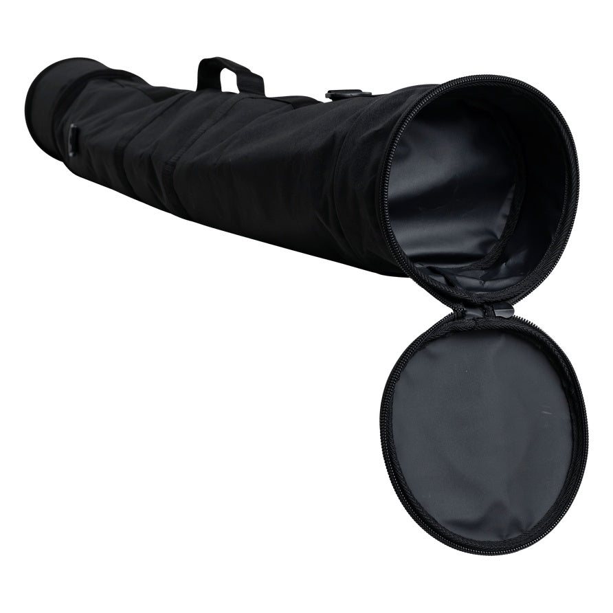 SH-STANDBAG mic stand bag with end zipper fully open showing the empty lined interior and round end cap, Gator