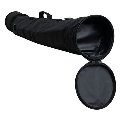 SH-STANDBAG mic stand bag with end zipper fully open showing the empty lined interior and round end cap, Gator