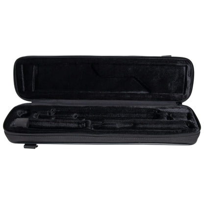 GBB-FLUTE lightweight flute case open showing black plush-lined interior with molded compartments for flute sections, Gator