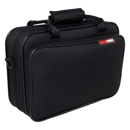 GBB-OBOE oboe case angled view from the opposite side showing D-ring for shoulder strap, front zip pocket and top carry handle, Gator
