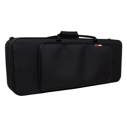 GBB-TENORSAX Largo Series tenor sax case angled view from opposite side showing black nylon exterior, front pocket and top carry handle, Gator