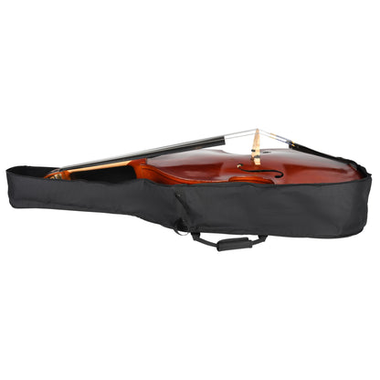 GBO-BASS14 1/4 double bass bag lying open with double bass inside and side carry handle visible, Gator