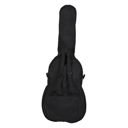 GBO-BASS34 double bass bag rear view showing padded backpack shoulder straps with adjusters and zippered rear pocket, Gator