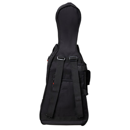 GBO-CELLO14 1/4 cello bag rear view showing adjustable padded backpack shoulder straps with slide buckles and lower zippered pocket, Gator