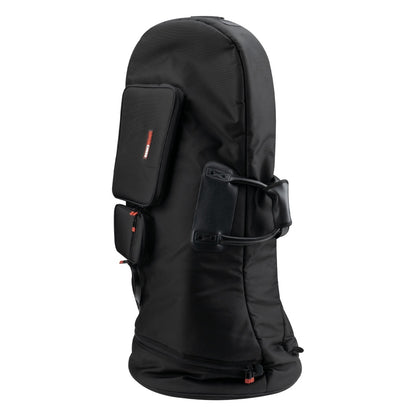 GBPB-TUBA-M medium tuba pro bag upright angled view showing side accessory pockets, leather-reinforced side handle and bottom zipper, Gator