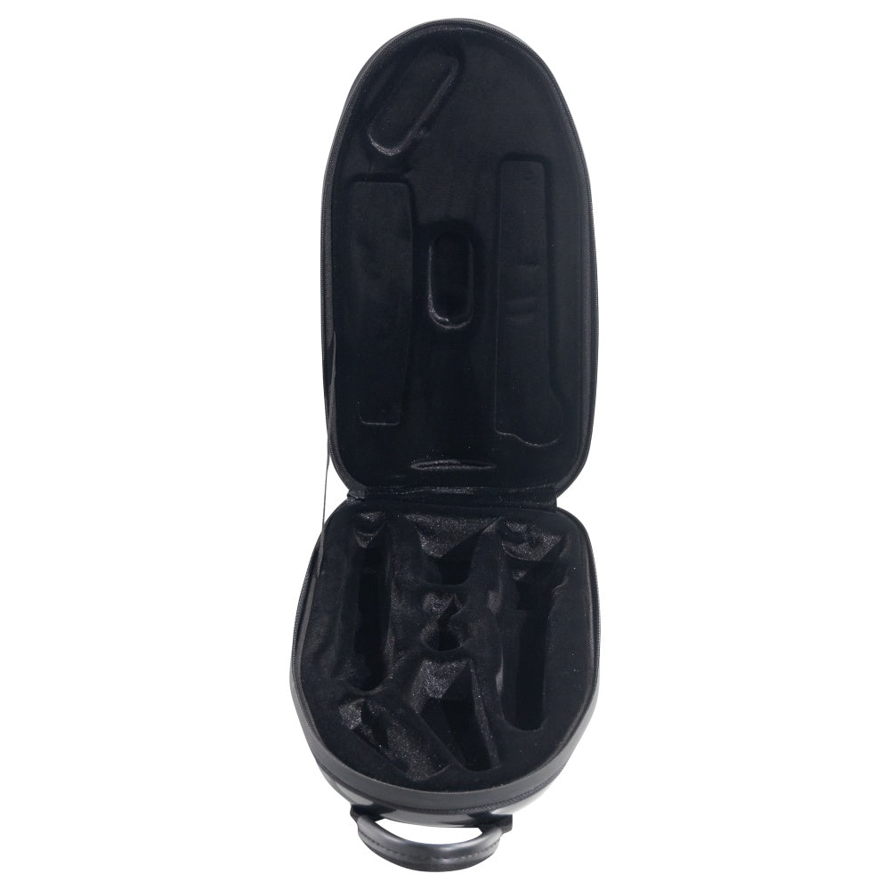 GBPC-CLARINET Pro clarinet case open interior showing black velvet-lined contoured compartments for clarinet sections and accessories, Gator