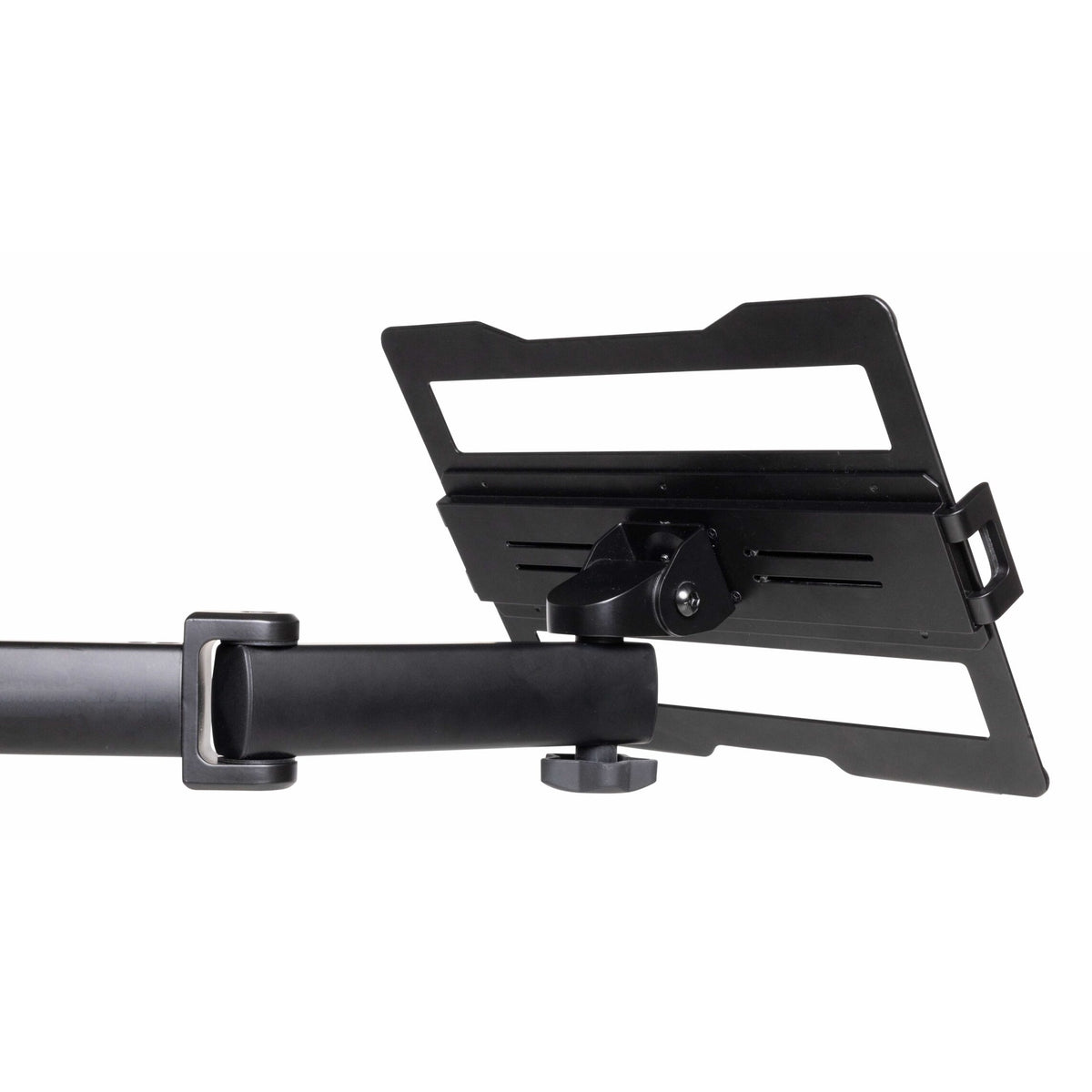 GFW-ID-CTLAPTRAY Creator Tree laptop tray rear underside view showing pivot mount, ventilation slots and locking knob on the arm, Gator